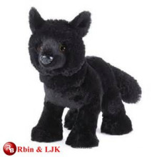 customized OEM design black wolf plush